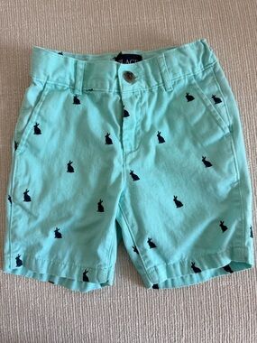 The Children's Place Bunny Embroidered aqua blue  Shorts 5T